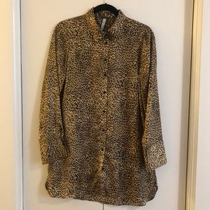 Zara cheetah print button down long sleeve